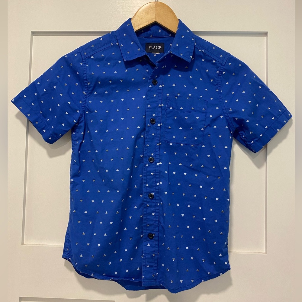 Place Men's Blue Patterned Casual Shirt